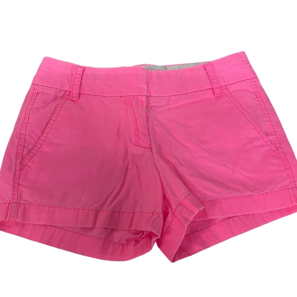 J.Crew Women's Bright Pink Booty‎ Chino Shorts Misses Size 00 Running Vacation